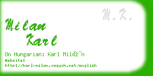 milan karl business card
